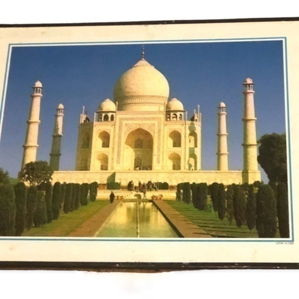 Vintage Taj Mahal Symbol Of Love Wooden Framed Poster